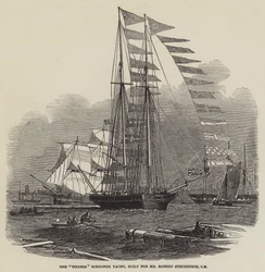 Die Titania-Schooner-Yacht, gebaut für Mr. Robert Stephenson